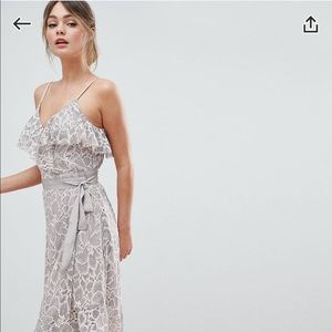 Liquorish Lace Midi Wrap Dress